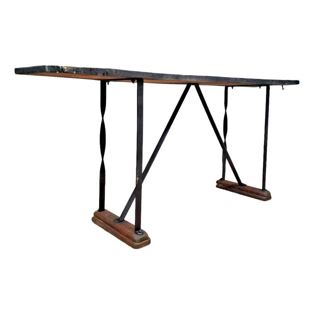 20th Century Industrial Console Table For Sale