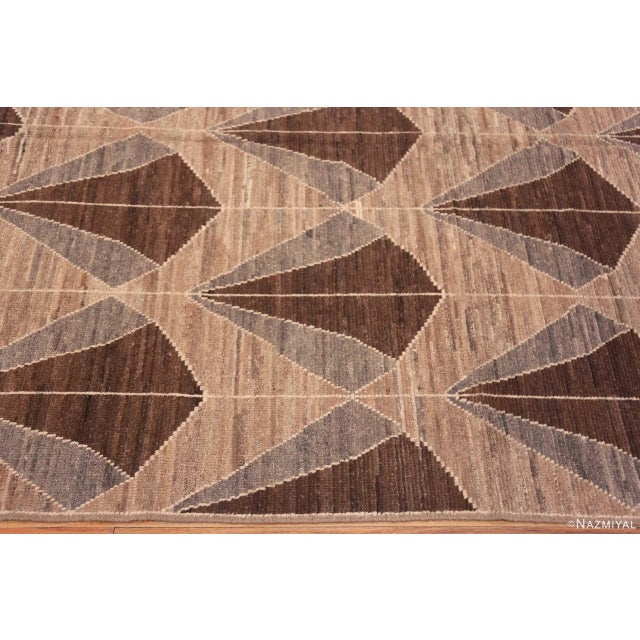 2020s Nazmiyal Collection Earthy Brown and Neutral Grey Color Large Scale Geometric Modern Rug For Sale - Image 5 of 7