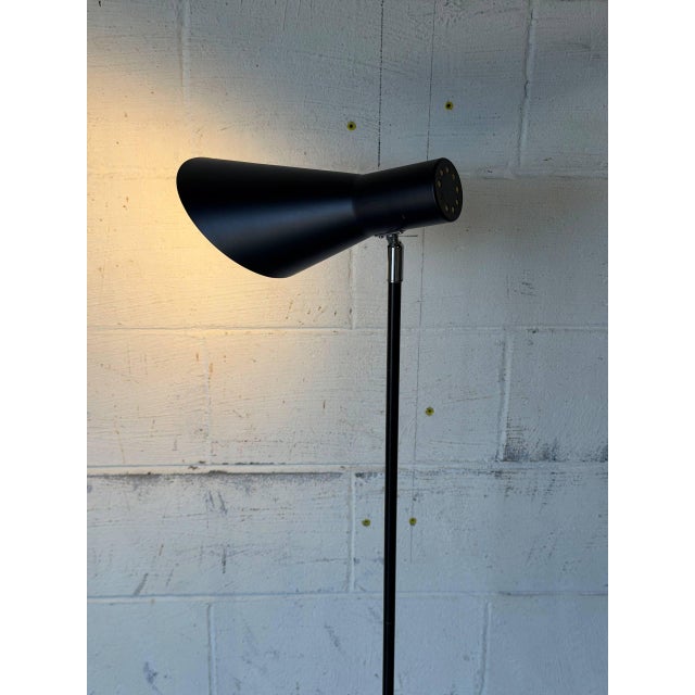 Black Metal Floor Lamp With Cone Shade Mid-Century Modern 1960s For Sale - Image 9 of 10