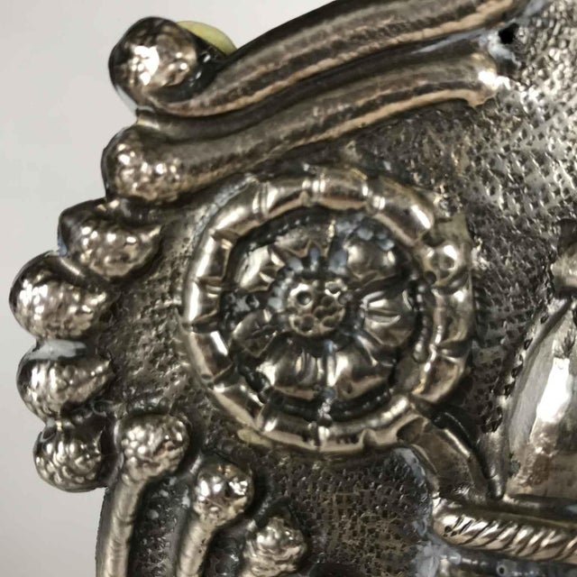 Silver-Plated Copper Lamps with Fan, 1970s, Set of 2 For Sale - Image 6 of 10