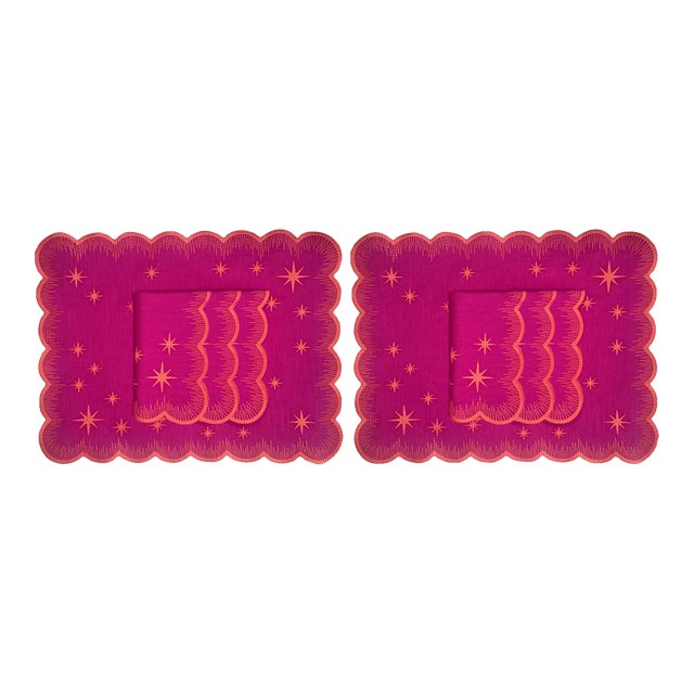 HMA Decor Hot Pink Starlight Placemats, Set of 8 Chairish