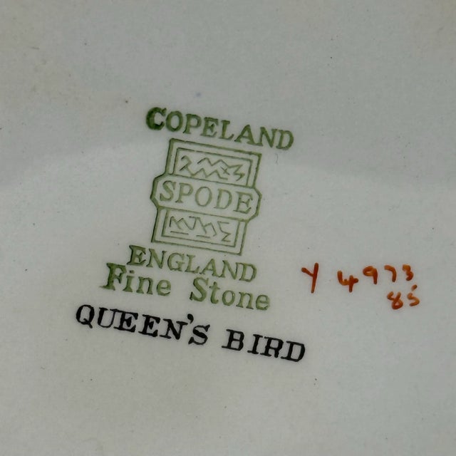 Ceramic Vintage Copeland Spode Queen’s Bird Pitcher Jug England Fine Stone 24 Oz For Sale - Image 7 of 8