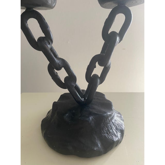 1950s Mid-Century Brutalist Chain Candelabra Candle Holder For Sale In Nashville - Image 6 of 10