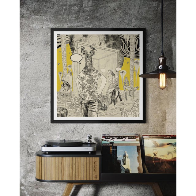 2020s Good Night Hotel (Center Panel) by Steve Moors, 31"x31" Framed For Sale - Image 5 of 13