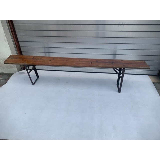 Folding Bench on Metal Legs, 1970s For Sale - Image 14 of 18