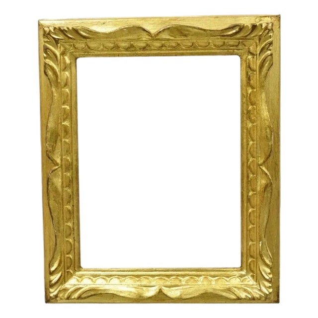Vintage Italian Hollywood Regency Gold Gilt Wood 14 X 12 Art Picture Frame For Sale