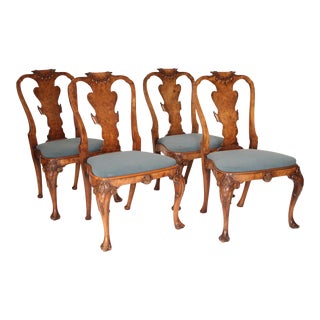 Set of 4 Queen Anne Style Dining Room Chairs For Sale