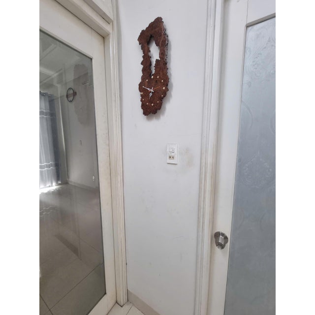 Wood Gateway of Time – One-of-a-Kind Vietnamese Burl Elm Wood Wall Clock For Sale - Image 7 of 14