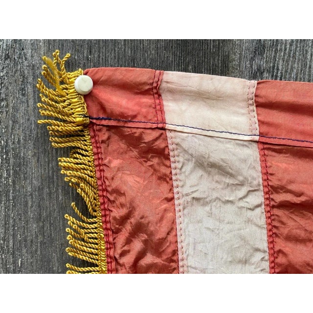 Vintage American Flag With Gold Fringe 48 Stars For Sale - Image 4 of 8