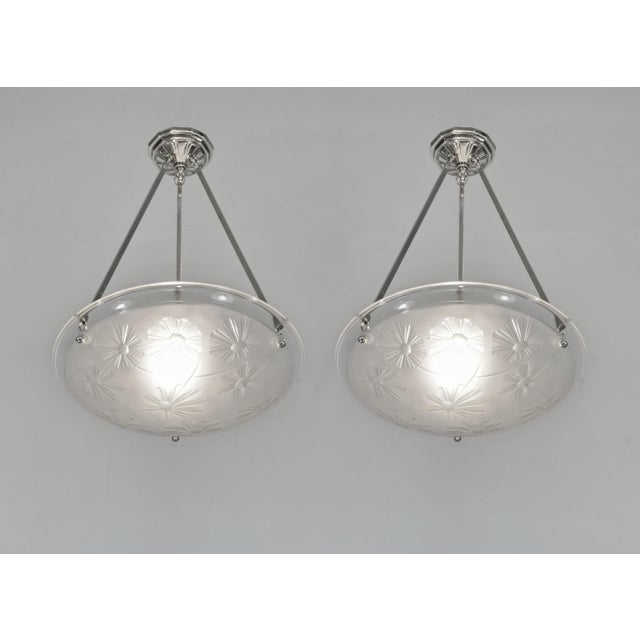 Degue French Art Deco Pendant Light 1930s - 2 Available For Sale - Image 11 of 11