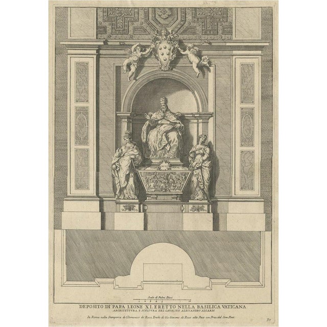 Monument to Pope Leo XI, 1710, Paper For Sale