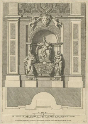 Monument to Pope Leo XI, 1710, Paper