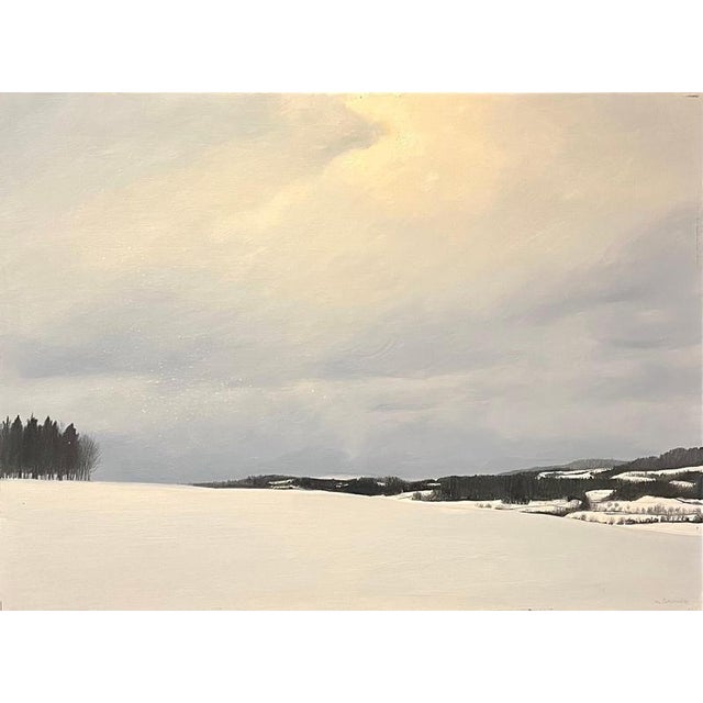 Claude Sauthier, Meadows & Forests in the Distance, Oil on Wood, 1970s For Sale - Image 14 of 14