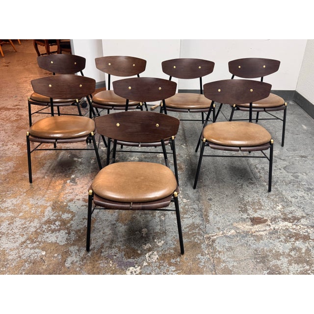 Design Plus Gallery presents a Set of Eight Kink Leather Dining Chairs from District Eight. Designed in 2017 with a...