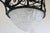 Black Antique French Art Deco Geometric Wrought Iron and Frosted Glass Chandelier, 1930 For Sale - Image 8 of 15