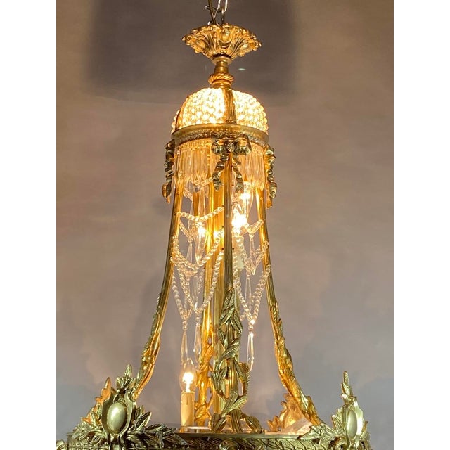 1860s French Empire Gold Bronze Crystal Chandelier For Sale - Image 14 of 18