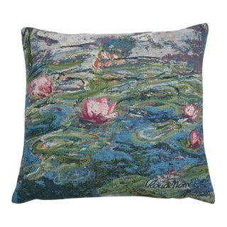 Monet Waterlilies II Tapestry Cushion With Feather Filler - 46x46cm (18"x18") For Sale