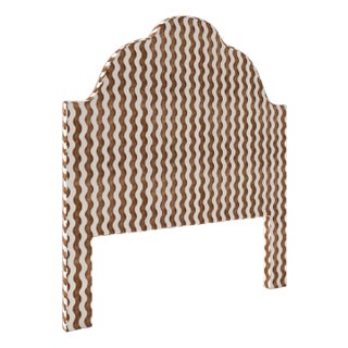 Cascade Headboard in Schumacher The Wave Velvet, Chocolate - Queen For Sale