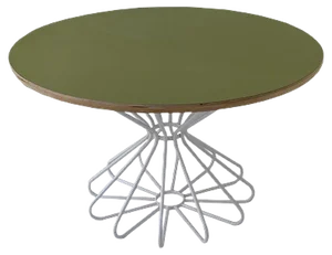 Oval Space Age Table With Atomic Diabolo Frame in Tubular Steel