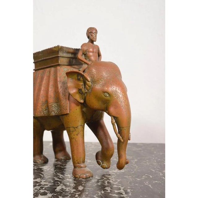 Indian Bronze Sculpture of Elephant and Mahout, 1860s For Sale - Image 4 of 8