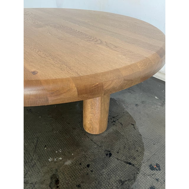 French Solid Oak Coffee Table, 1970s For Sale - Image 4 of 9