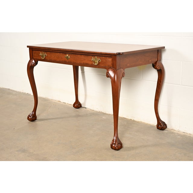 Baker Furniture Chippendale Carved Mahogany Writing Desk, Newly Refinished For Sale - Image 16 of 16
