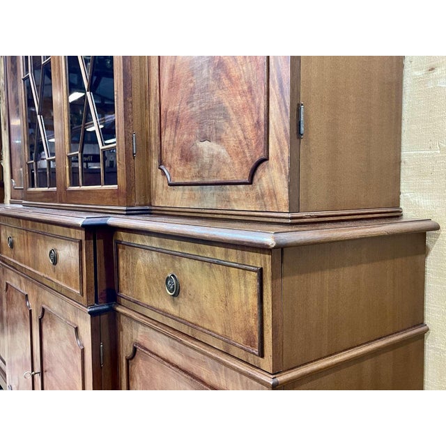 Wood English Secretary Bookcase in Mahogany, 1970s For Sale - Image 7 of 17