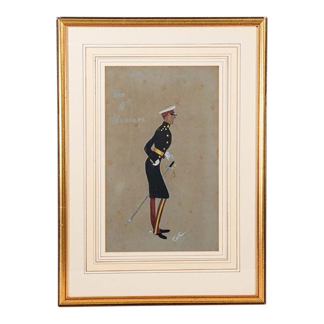 Amusing Military Original Watercolor | Signed (C. 1923) For Sale