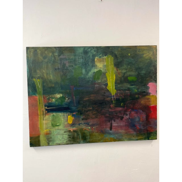 “Starlight” By, Ellen Reinkraut Abstract Expressionist Original Oil on Canvas For Sale - Image 9 of 9