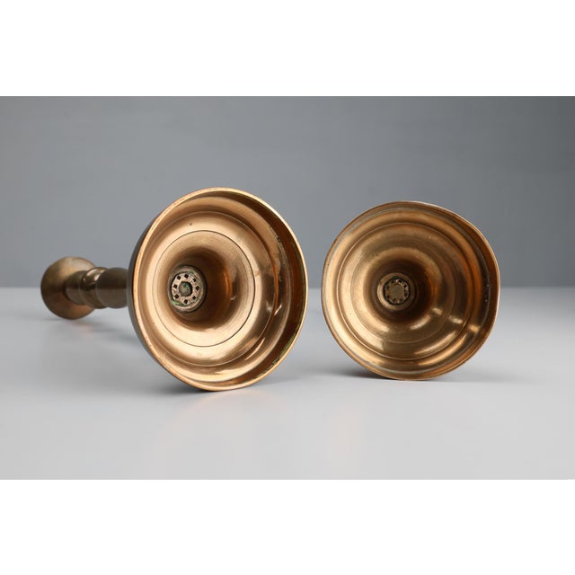 Antique French Copper Candlesticks, 1890s, Set of 2 For Sale - Image 10 of 11