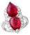 7 Ct Finest Rubelite Cabochon 1 Ct Diamond 18 Kt White Gold Cocktail Ring Size 6 For Sale