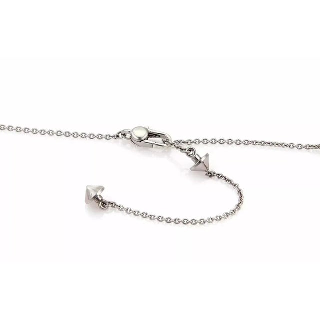 Gucci Gucci Amethyst Sterling Silver Hearts & Dots Long Chain Necklace For Sale - Image 4 of 6