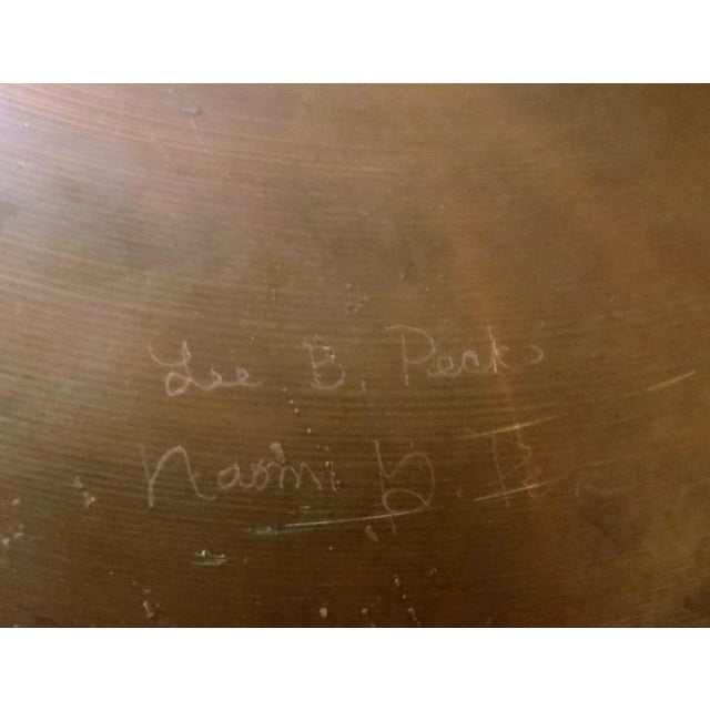 Vintage 1970s Lee and Naomi Peck Large Wall Art Metal Charger Signed by Both Artists For Sale - Image 10 of 10