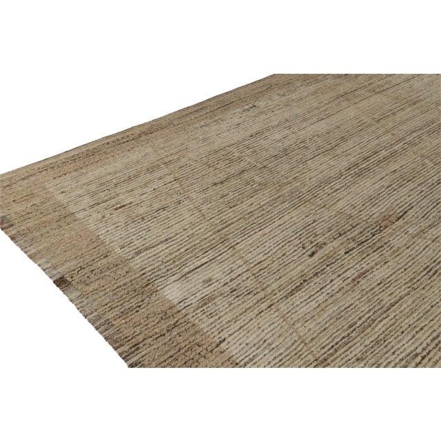 2010s Moroccan Style Palace Rug in Beige-Brown, White Diamond Pattern by Rug & Kilim For Sale - Image 5 of 6