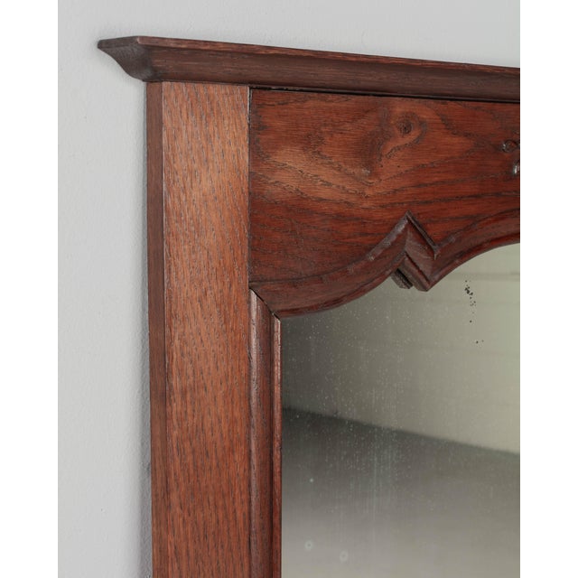 French Country Oak Trumeau Mirror 28.75"w X 41"h For Sale - Image 4 of 7