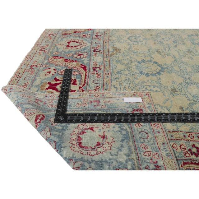 Early 20th Century Antique-Worn Persian Tabriz Rug - 11'03 X 14'00 For Sale - Image 5 of 9
