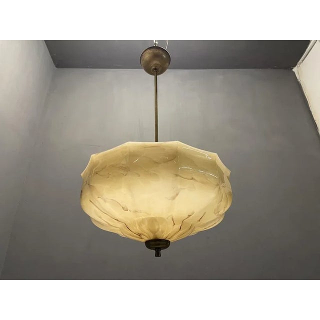 Opaline Glass Pendant Light, 1940s For Sale - Image 8 of 8