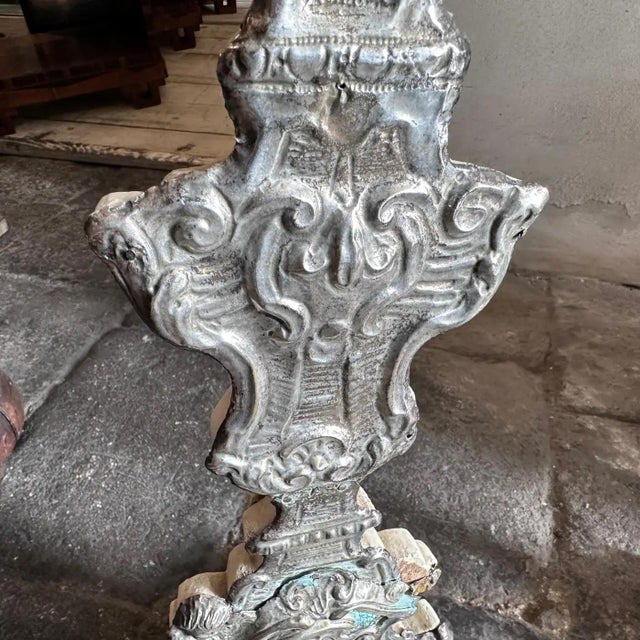 Pair of 18th Century Metal Covered Wood Sicilian Torcheres For Sale - Image 10 of 13