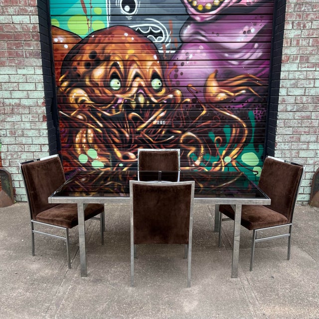 Chairs appear to be by Dillingham according to the internet but unmarked. The table is listed as Milo Baughman No leaves -...