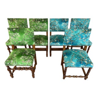 Dining Chairs in Louis XIII Style, Original Upholstery – Set of 6 For Sale