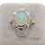 White 13k White and Yellow Gold Vintage Natural Diamond and Natural Opal Ring For Sale - Image 8 of 12
