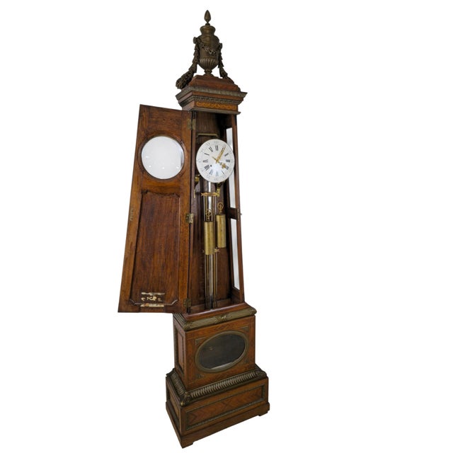 French Inlaid Tapered Longcase Clock with Ormolu, 1870s For Sale - Image 3 of 12