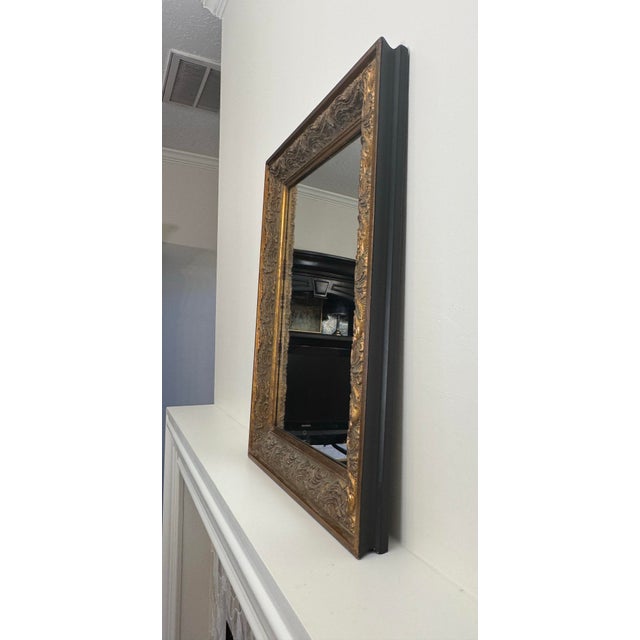Baroque Revival Black, Bronze & Gold Solid Wood Wall Mirror For Sale - Image 10 of 12