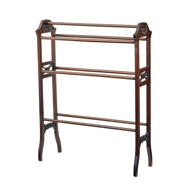 Early 20th Century Carved Towel Rail, 1890s For Sale