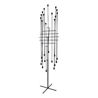 Large Wrought Iron Attrape-Feux Art Light Sculpture for 14 Candles attributed to Daniel Grobet, France, 1980s-1990s For Sale