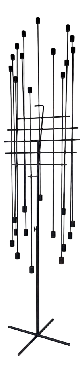 Large Wrought Iron Attrape-Feux Art Light Sculpture for 14 Candles attributed to Daniel Grobet, France, 1980s-1990s
