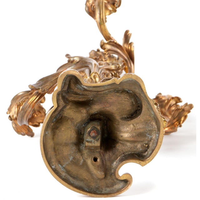 Bronze Early 19th Century Pair of Gilt Bronze Candelabras in the Manner of Henry Dasson For Sale - Image 8 of 8