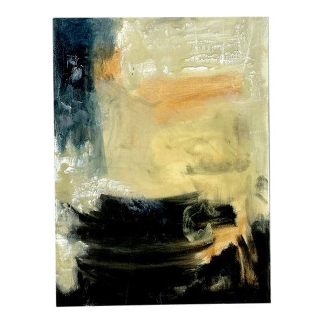 Vintage Boho Original Abstract Oil on Canvas For Sale