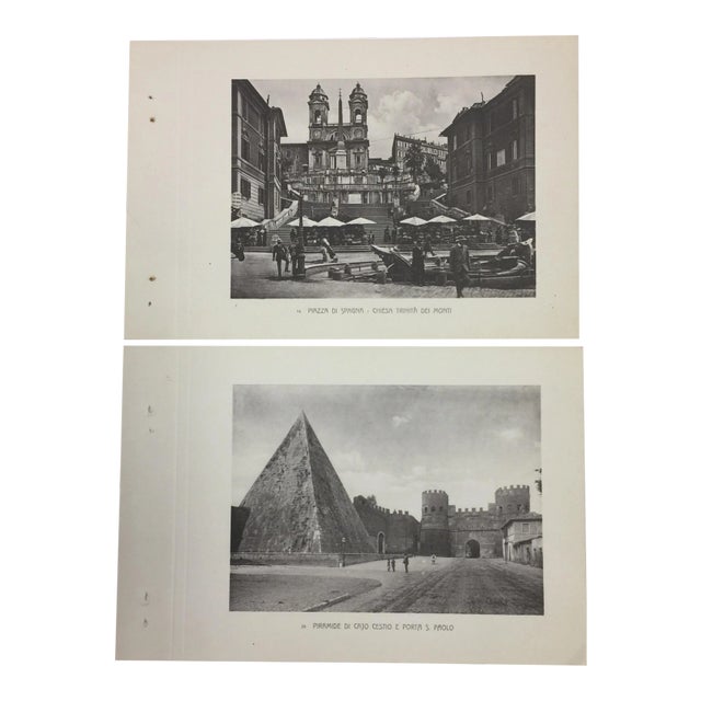 Antique Photogravures Rome, Italy - A Pair For Sale