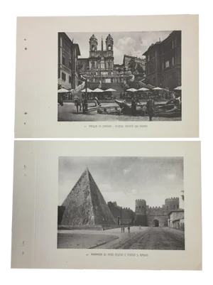 Antique Photogravures Rome, Italy - A Pair